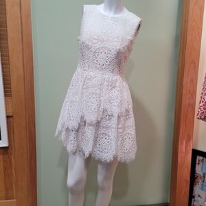 BCBGMaxAzria White Lace Mini Dress